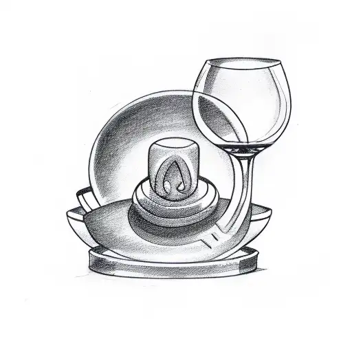 A Chef's Hat And A Wine Glass Forming A Yin And Yang Symbol