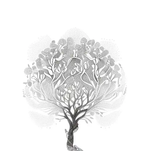 Tree Of Life With Mom Flowers