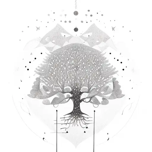 A Tree Made Of Musical Instruments With Stars As Leaves