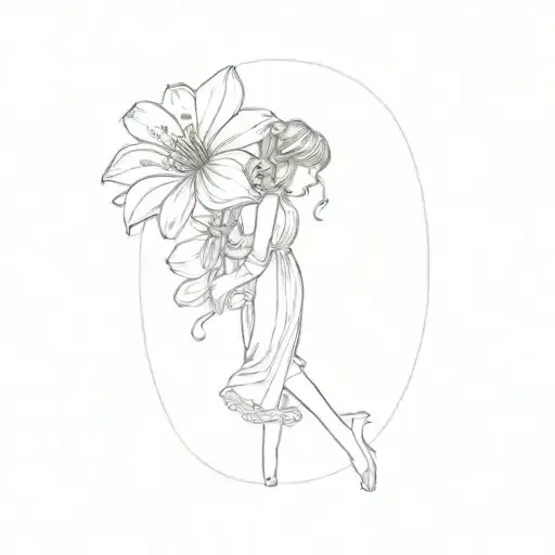 Two Little Girls And A Flower Lily Of The Valley