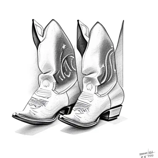 Cowboy Boots With A Cowboy Hat On Top Of Them