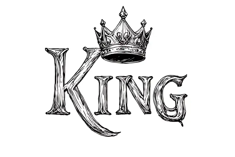 The Word King With A Crown Above The K