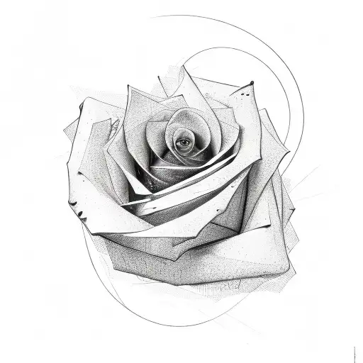 Abstract Lines And Rose