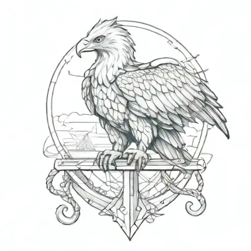 Eagle Sitting At Anchor