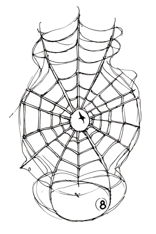 Spider Web Star And 8 Ball