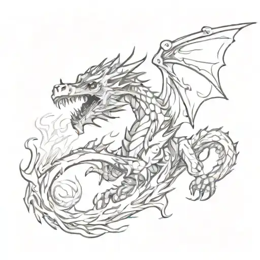 Monster And Dragon Breathing Fire