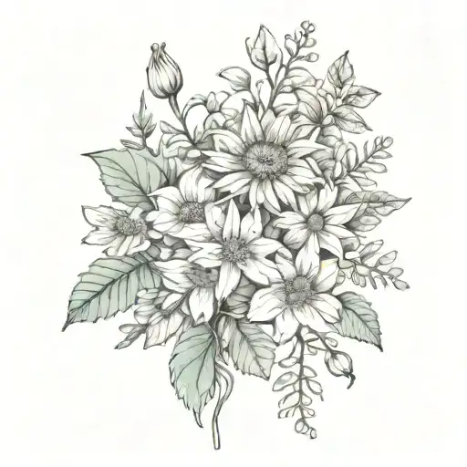 July August November Birth Flower Bouquet