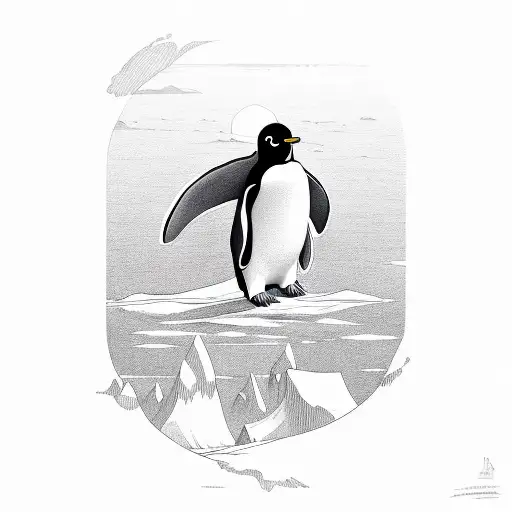 Penguin Reaching Down From Heaven