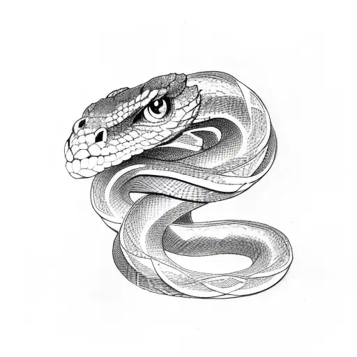 Phenix With A Snake Around His Body