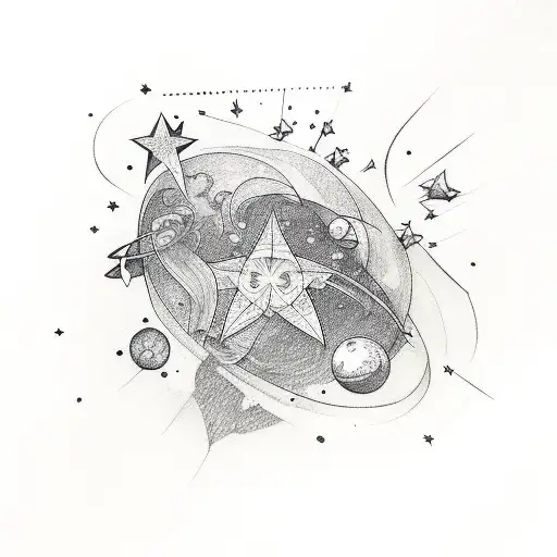 Stars And Space On Forearm