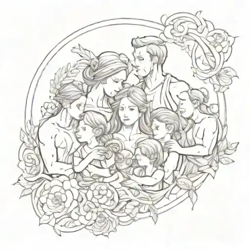Family Tattoo Representing Loyalty And Strength In The Midst Of Hardship