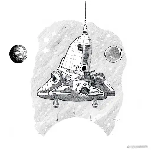 Astronaut Painting A Spaceship