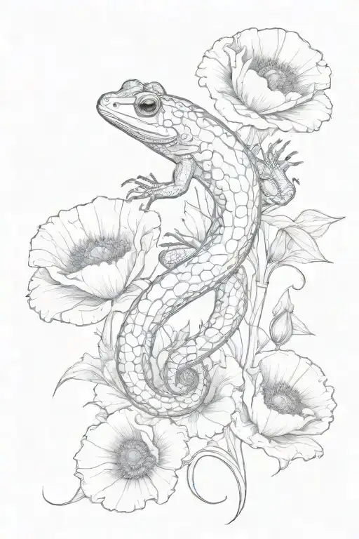 Salamander And Poppy