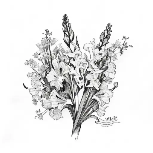 Guitar With Gladiolus Flowers