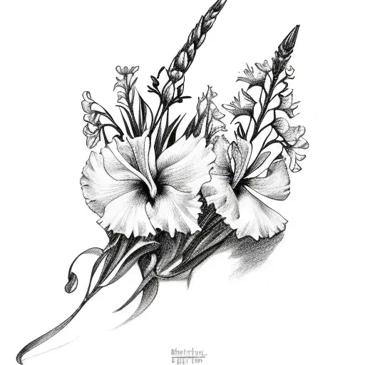 Guitar With Gladiolus Flowers