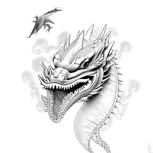 Dragon With Dolphins