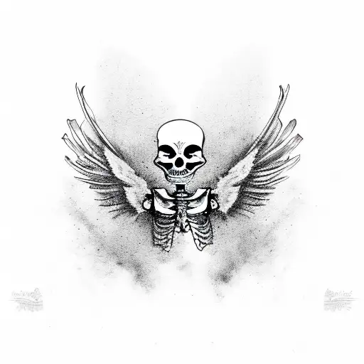 Punk Skeleton With Wings