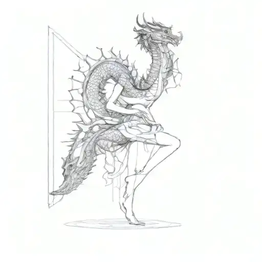 A Woman With A Dragon Tattoo On Her Back