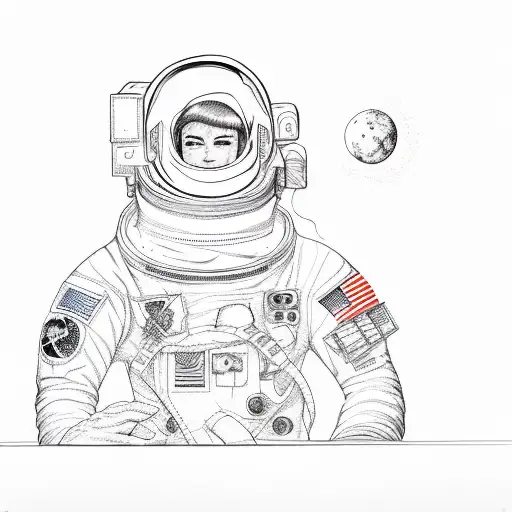 An Astronaut With A Rose As A Head