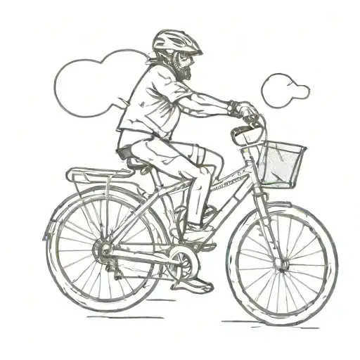 A Sketch Style Tattoo Of A Cyclist With A Speech Bubble Saying A Funny Cycling Pun