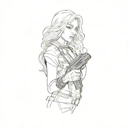 A Woman Holding A Gun