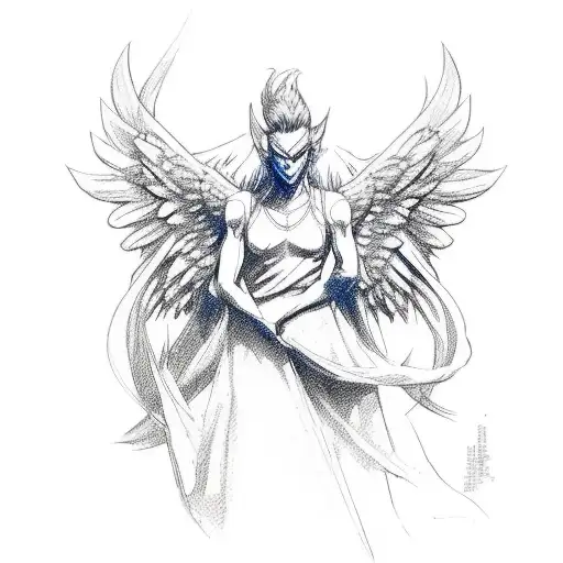 Male Angel With A Blue Mowhawk