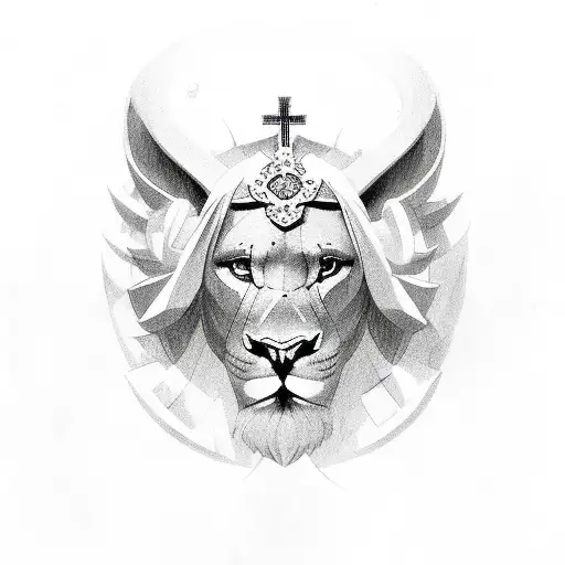 Christian Cross Lion Holly Marry