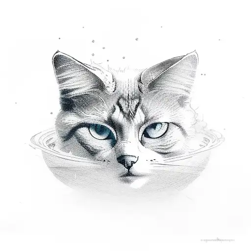 Ghost Cat With Cresent Moom