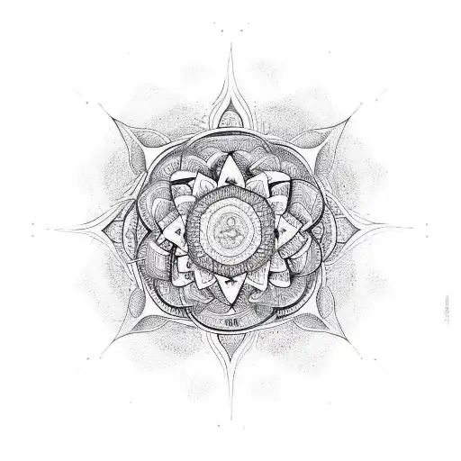 Mandala With Dog Paw In The Middle