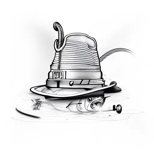 Fishing Hook Catching A Firefighter Hat