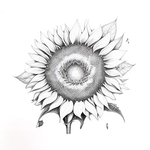 A Sunflower With Leaves Transforming Into Musical Notes