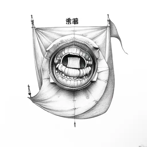 Screaming Mouth With Word Sail Inside It