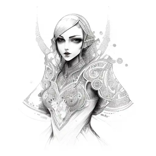 Worrior Female In Dress