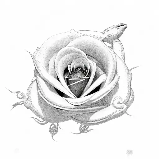 Rose Surrounded With Snakes