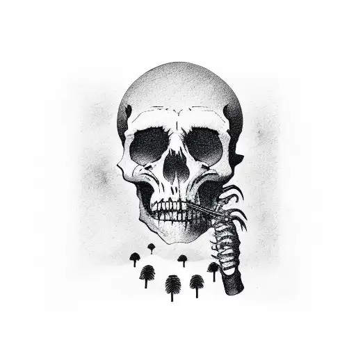 Desert Skeleton Cowboy Smoking At Night