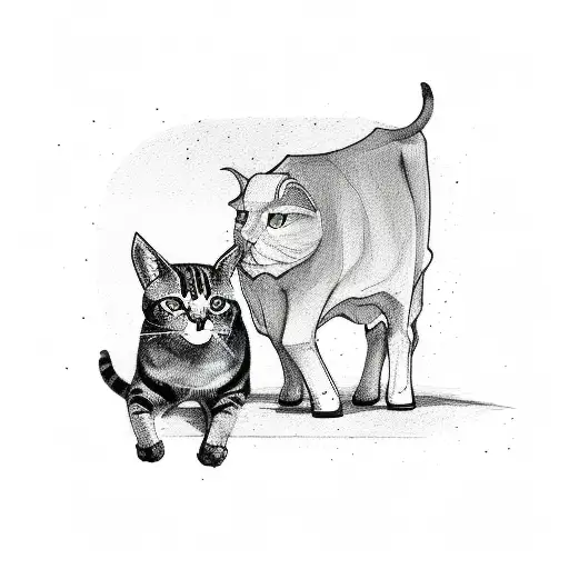 Cat And Cow Together