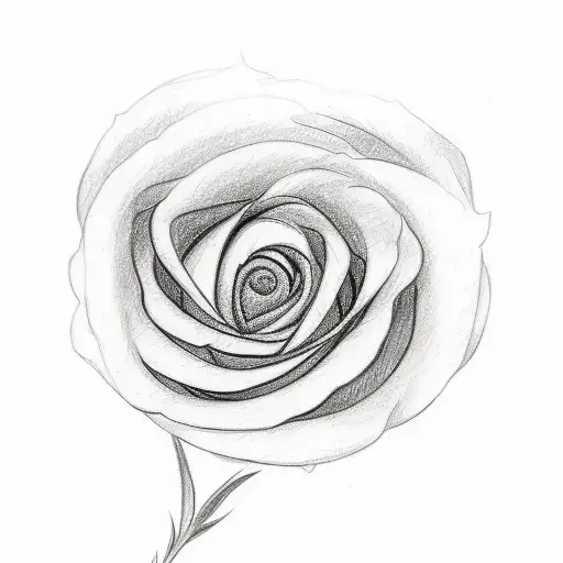 A Sketch Of A Flower With Love Written In Delicate Script