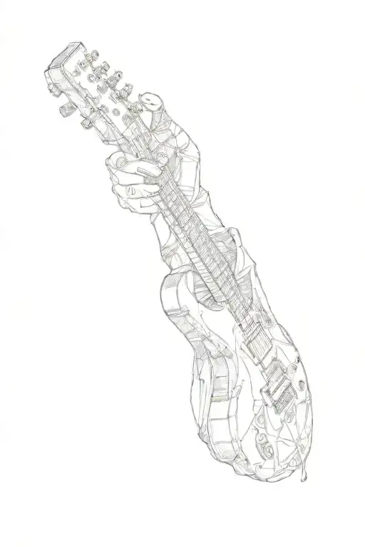 A Person Holding An Electric Guitar