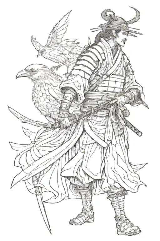Samurai Warrior With Crow