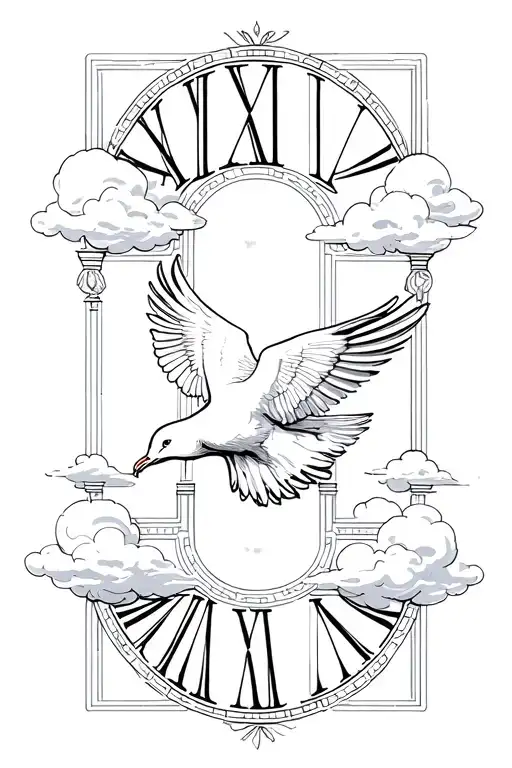 Roman Numerals 20 January 2021 With Dove And Clouds