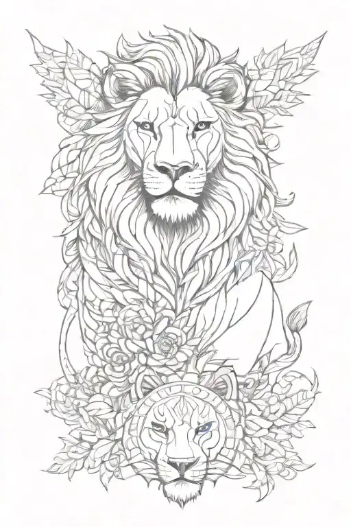 Lion And Wolves And A Set Of Patterns