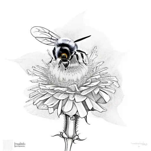 Rose And Thistle Around A Manchester Bee With Colours