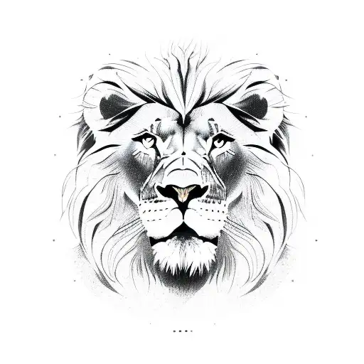 Lion Head Silhouette In One Line