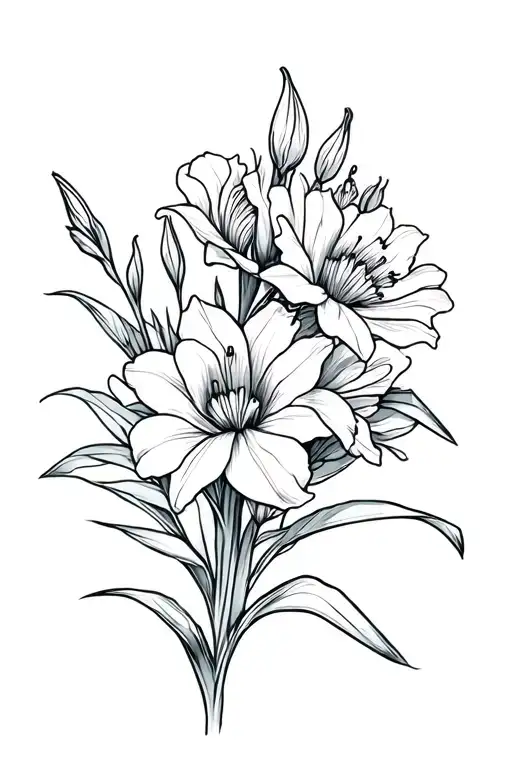 Gladiolus And Marigold Flower