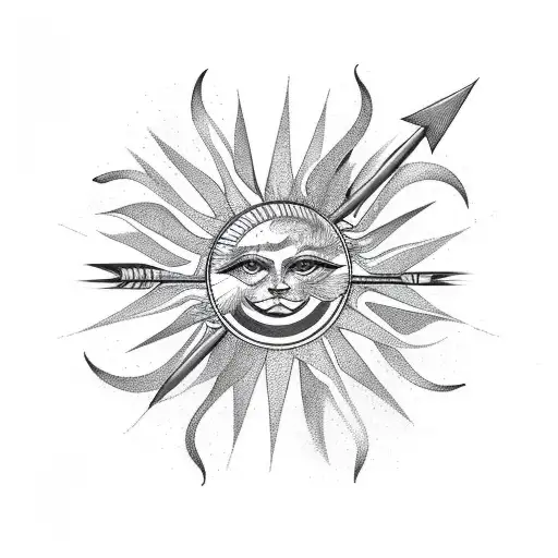 Bow And Arrow And Sun