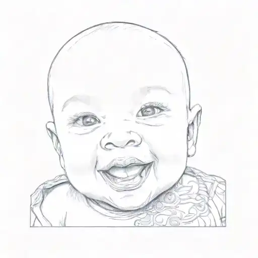 A Baby With His Tongue Out