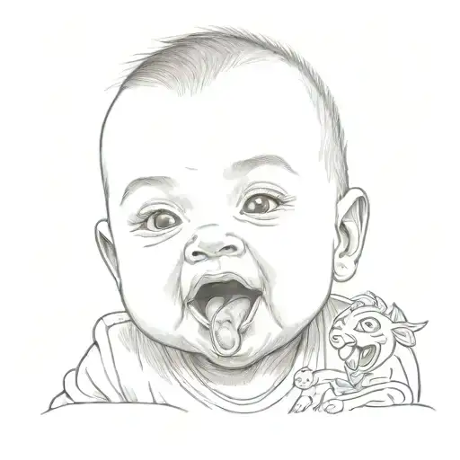 A Baby With His Tongue Out