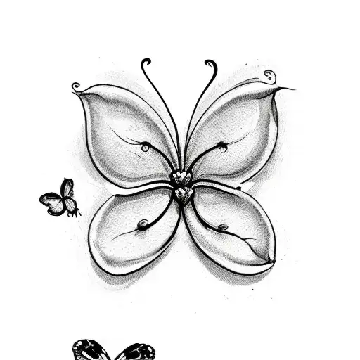 Love Heart With Pink Lilly And Butterfly