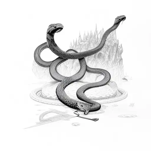 Snake Raped Around The Sword