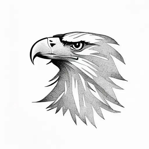 Eagle Head In A Mountain Silhouette